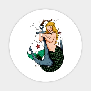 Mermaid and Anchor Vintage Tattoo Magnet